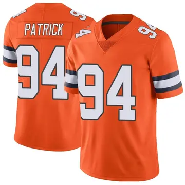 Nike Aaron Patrick Men's Limited Denver Broncos Orange Color Rush Vapor Untouchable Jersey