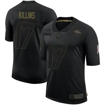 Nike Adrian Killins Men's Limited Denver Broncos Black 2020 Salute To Service Jersey