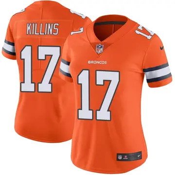 Nike Adrian Killins Women's Limited Denver Broncos Orange Color Rush Vapor Untouchable Jersey