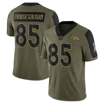 Nike Albert Okwuegbunam Men's Limited Denver Broncos Olive 2021 Salute To Service Jersey