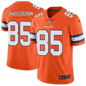 Nike Albert Okwuegbunam Men's Limited Denver Broncos Orange Color Rush Vapor Untouchable Jersey