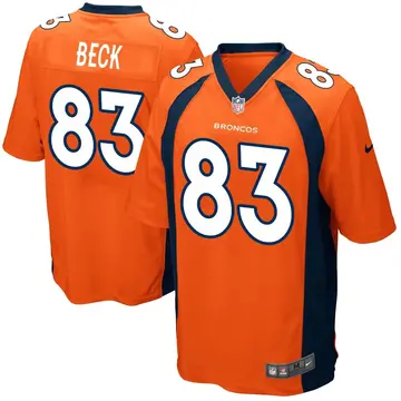 Nike Andrew Beck Men's Game Denver Broncos Orange Team Color Jersey