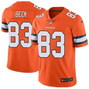 Nike Andrew Beck Men's Limited Denver Broncos Orange Color Rush Vapor Untouchable Jersey