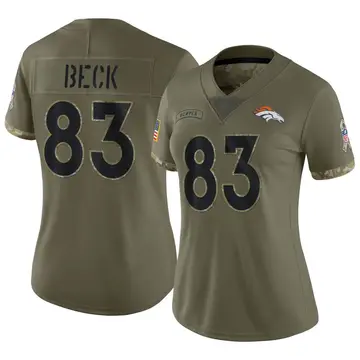 Nike Andrew Beck Women's Limited Denver Broncos Olive 2022 Salute To Service Jersey