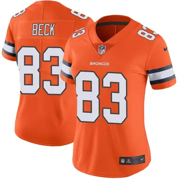 Nike Andrew Beck Women's Limited Denver Broncos Orange Color Rush Vapor Untouchable Jersey