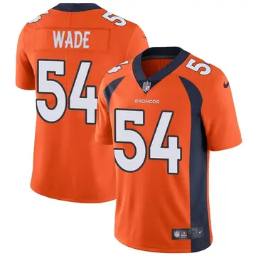 Nike Barrington Wade Men's Limited Denver Broncos Orange Team Color Vapor Untouchable Jersey