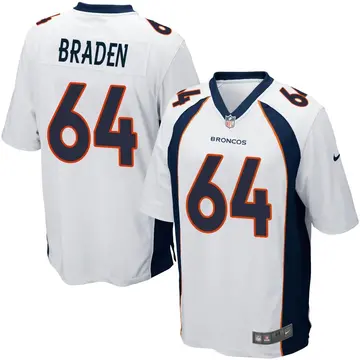 Nike Ben Braden Men's Game Denver Broncos White Jersey