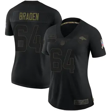 Nike Ben Braden Women's Limited Denver Broncos Black 2020 Salute To Service Jersey
