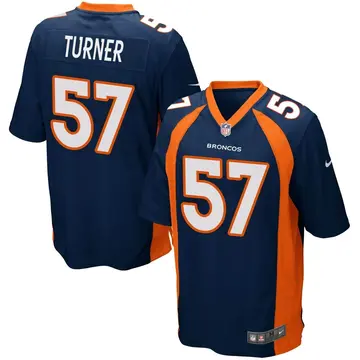 Nike Billy Turner Men's Game Denver Broncos Navy Blue Alternate Jersey