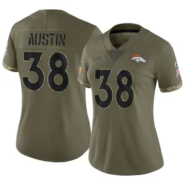 Nike Bless Austin Women's Limited Denver Broncos Olive 2022 Salute To Service Jersey