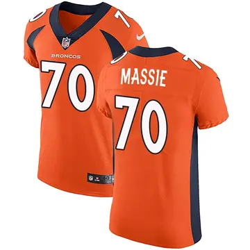 Nike Bobby Massie Men's Elite Denver Broncos Orange Team Color Vapor Untouchable Jersey