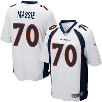 Nike Bobby Massie Men's Game Denver Broncos White Jersey