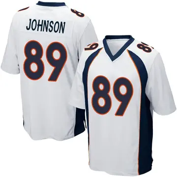 Nike Brandon Johnson Men's Game Denver Broncos White Jersey