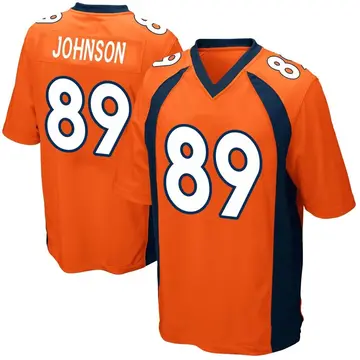Nike Brandon Johnson Youth Game Denver Broncos Orange Team Color Jersey