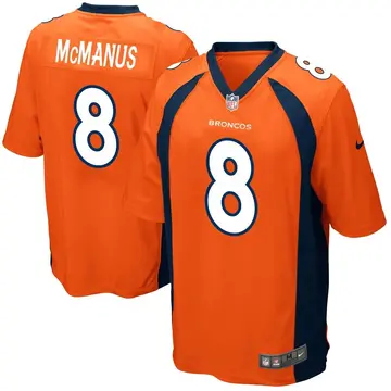 Nike Brandon McManus Men's Game Denver Broncos Orange Team Color Jersey