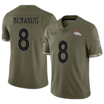 Nike Brandon McManus Men's Limited Denver Broncos Olive 2022 Salute To Service Jersey