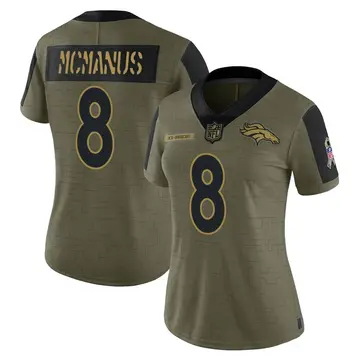 Nike Brandon McManus Women's Limited Denver Broncos Olive 2021 Salute To Service Jersey