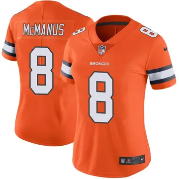 Nike Brandon McManus Women's Limited Denver Broncos Orange Color Rush Vapor Untouchable Jersey