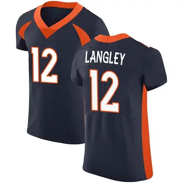 Nike Brendan Langley Men's Elite Denver Broncos Navy Alternate Vapor Untouchable Jersey