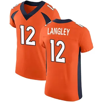 Nike Brendan Langley Men's Elite Denver Broncos Orange Team Color Vapor Untouchable Jersey
