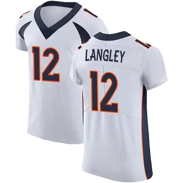 Nike Brendan Langley Men's Elite Denver Broncos White Vapor Untouchable Jersey