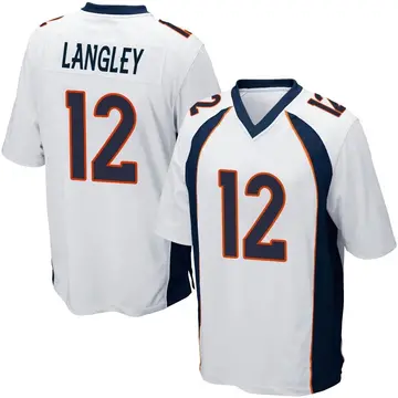 Nike Brendan Langley Men's Game Denver Broncos White Jersey