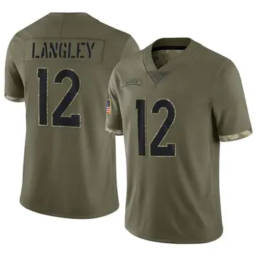 Nike Brendan Langley Men's Limited Denver Broncos Olive 2022 Salute To Service Jersey