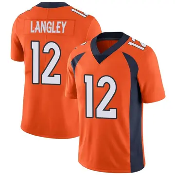 Nike Brendan Langley Men's Limited Denver Broncos Orange Team Color Vapor Untouchable Jersey