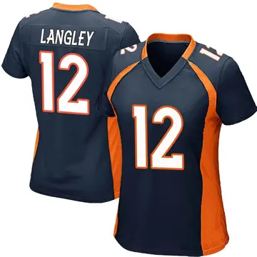 Nike Brendan Langley Women's Game Denver Broncos Navy Blue Alternate Jersey