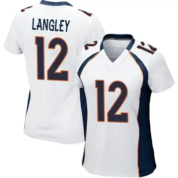 Nike Brendan Langley Women's Game Denver Broncos White Jersey