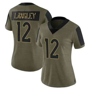 Nike Brendan Langley Women's Limited Denver Broncos Olive 2021 Salute To Service Jersey