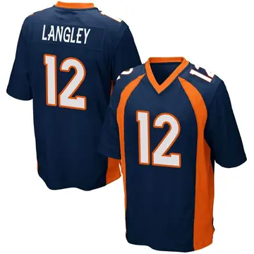 Nike Brendan Langley Youth Game Denver Broncos Navy Blue Alternate Jersey