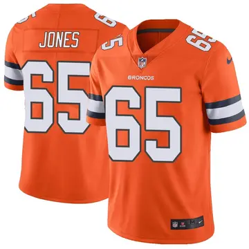 Nike Brett Jones Men's Limited Denver Broncos Orange Color Rush Vapor Untouchable Jersey