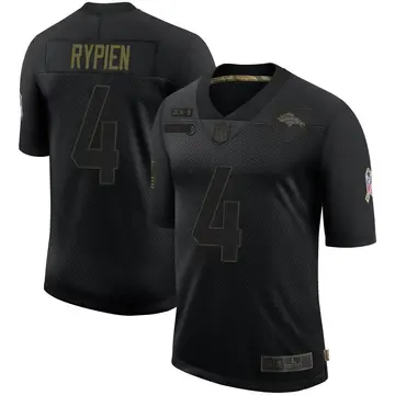 Nike Brett Rypien Men's Limited Denver Broncos Black 2020 Salute To Service Jersey