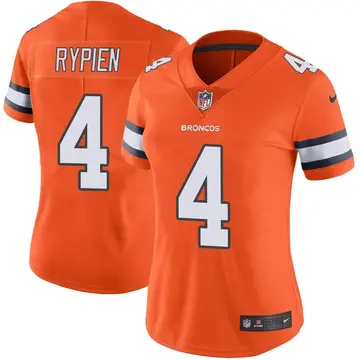 Nike Brett Rypien Women's Limited Denver Broncos Orange Color Rush Vapor Untouchable Jersey