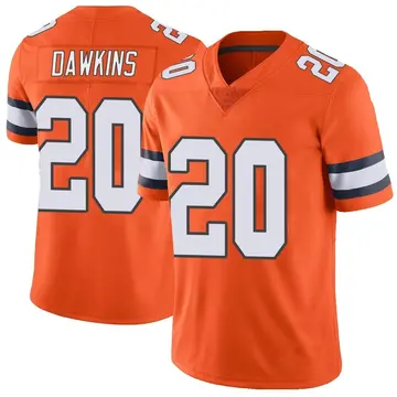 Nike Brian Dawkins Men's Limited Denver Broncos Orange Color Rush Vapor Untouchable Jersey