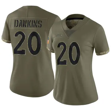 Nike Brian Dawkins Women's Limited Denver Broncos Olive 2022 Salute To Service Jersey
