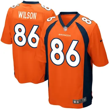 Nike Caleb Wilson Men's Game Denver Broncos Orange Team Color Jersey