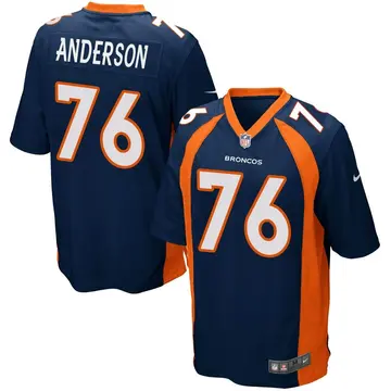 Nike Calvin Anderson Men's Game Denver Broncos Navy Blue Alternate Jersey