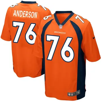 Nike Calvin Anderson Men's Game Denver Broncos Orange Team Color Jersey