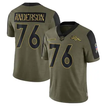 Nike Calvin Anderson Men's Limited Denver Broncos Olive 2021 Salute To Service Jersey
