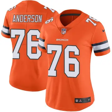 Nike Calvin Anderson Women's Limited Denver Broncos Orange Color Rush Vapor Untouchable Jersey