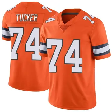 Nike Casey Tucker Men's Limited Denver Broncos Orange Color Rush Vapor Untouchable Jersey