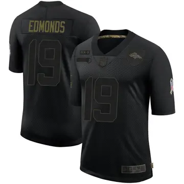 Nike Chase Edmonds Men's Limited Denver Broncos Black 2020 Salute To Service Jersey