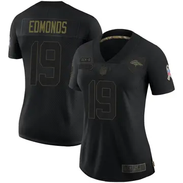 Nike Chase Edmonds Women's Limited Denver Broncos Black 2020 Salute To Service Jersey