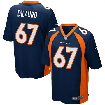 Nike Christian DiLauro Men's Game Denver Broncos Navy Blue Alternate Jersey