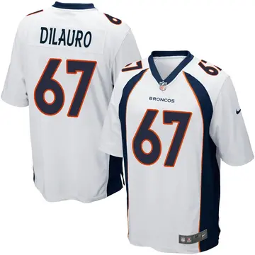 Nike Christian DiLauro Men's Game Denver Broncos White Jersey