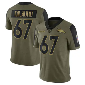 Nike Christian DiLauro Men's Limited Denver Broncos Olive 2021 Salute To Service Jersey