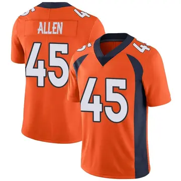 Nike Christopher Allen Men's Limited Denver Broncos Orange Team Color Vapor Untouchable Jersey