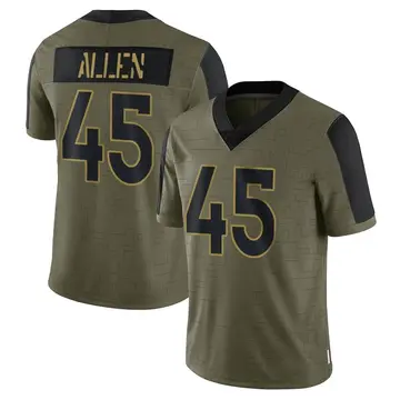 Nike Christopher Allen Youth Limited Denver Broncos Olive 2021 Salute To Service Jersey